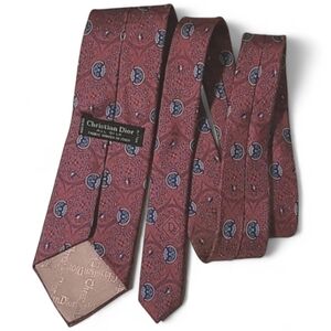 Christian Dior Men's silk tie deep mauve plum navy blue designer luxury Career
